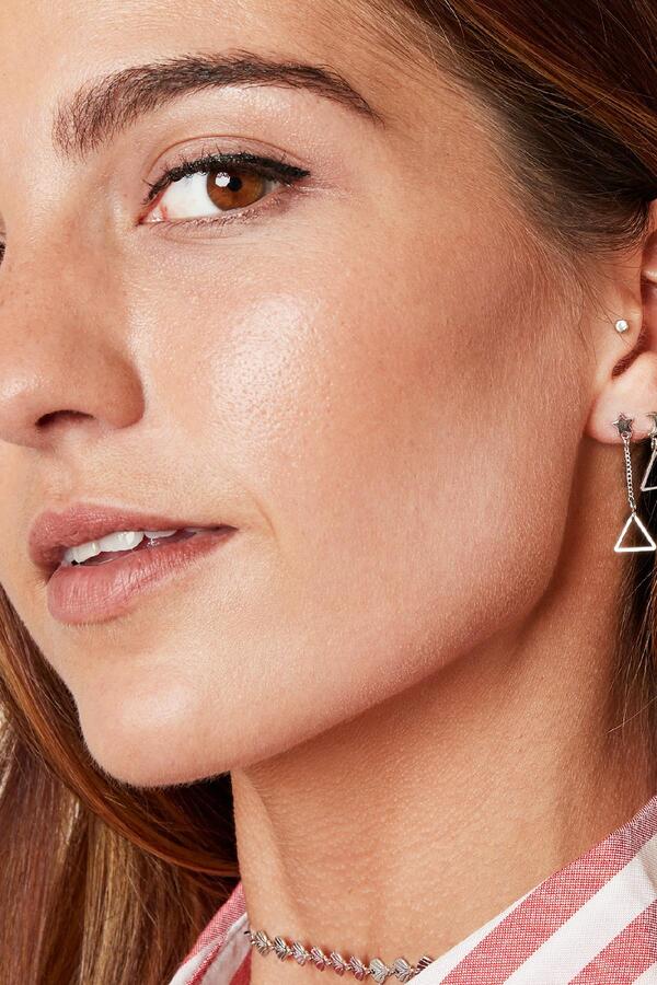 Earrings Triangular Space Silver Copper